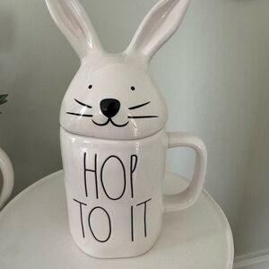 Rae Dunn White Bunny Mug with Lid